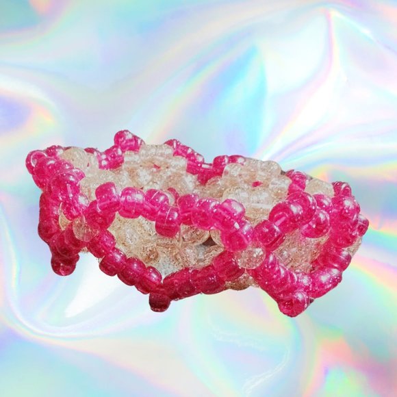 MIni Kandi Cuff Hearts Gold Sparkly - Picture 2 of 5